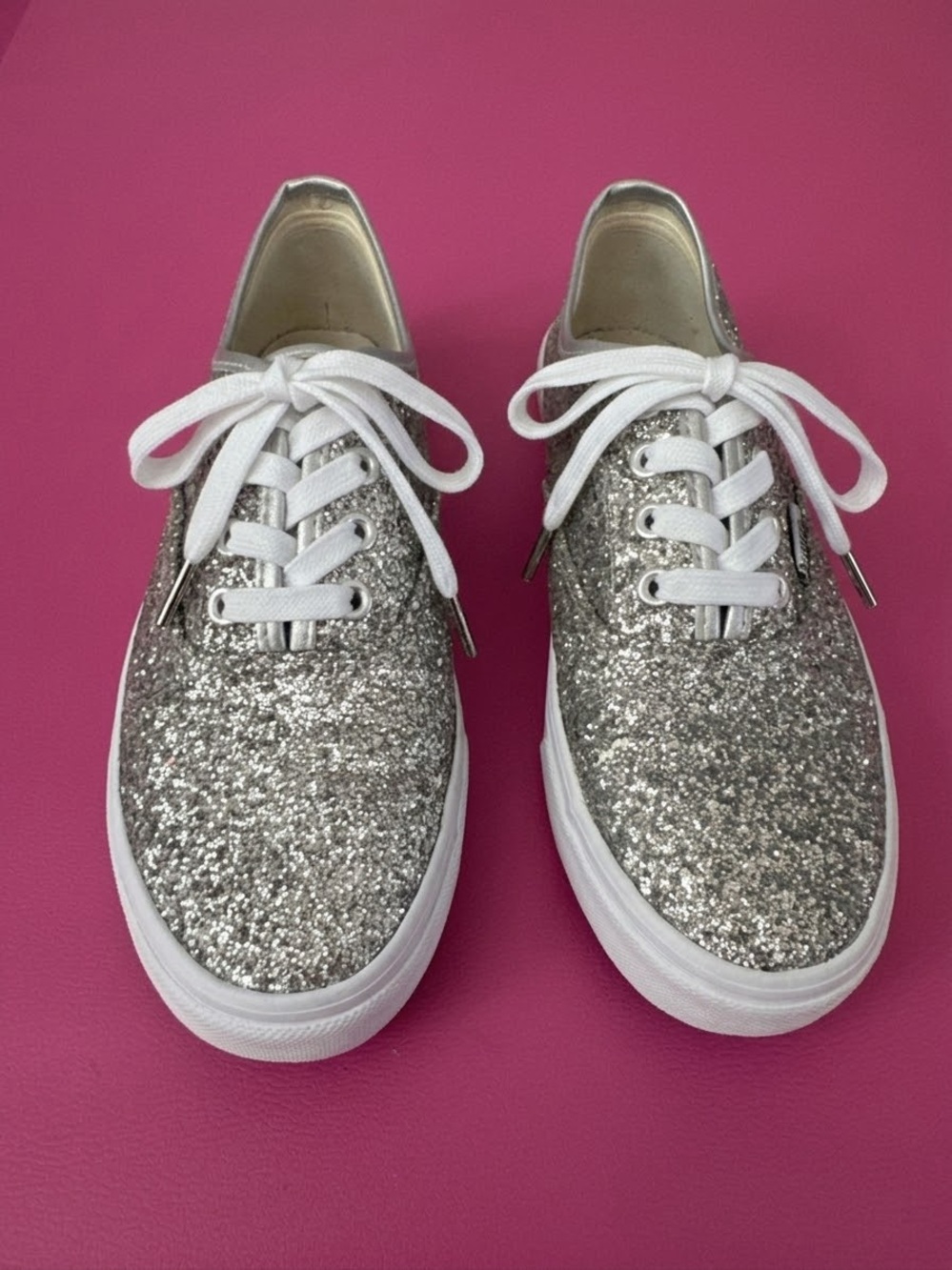 balera Silver Glitter Lace-Up Sneakers